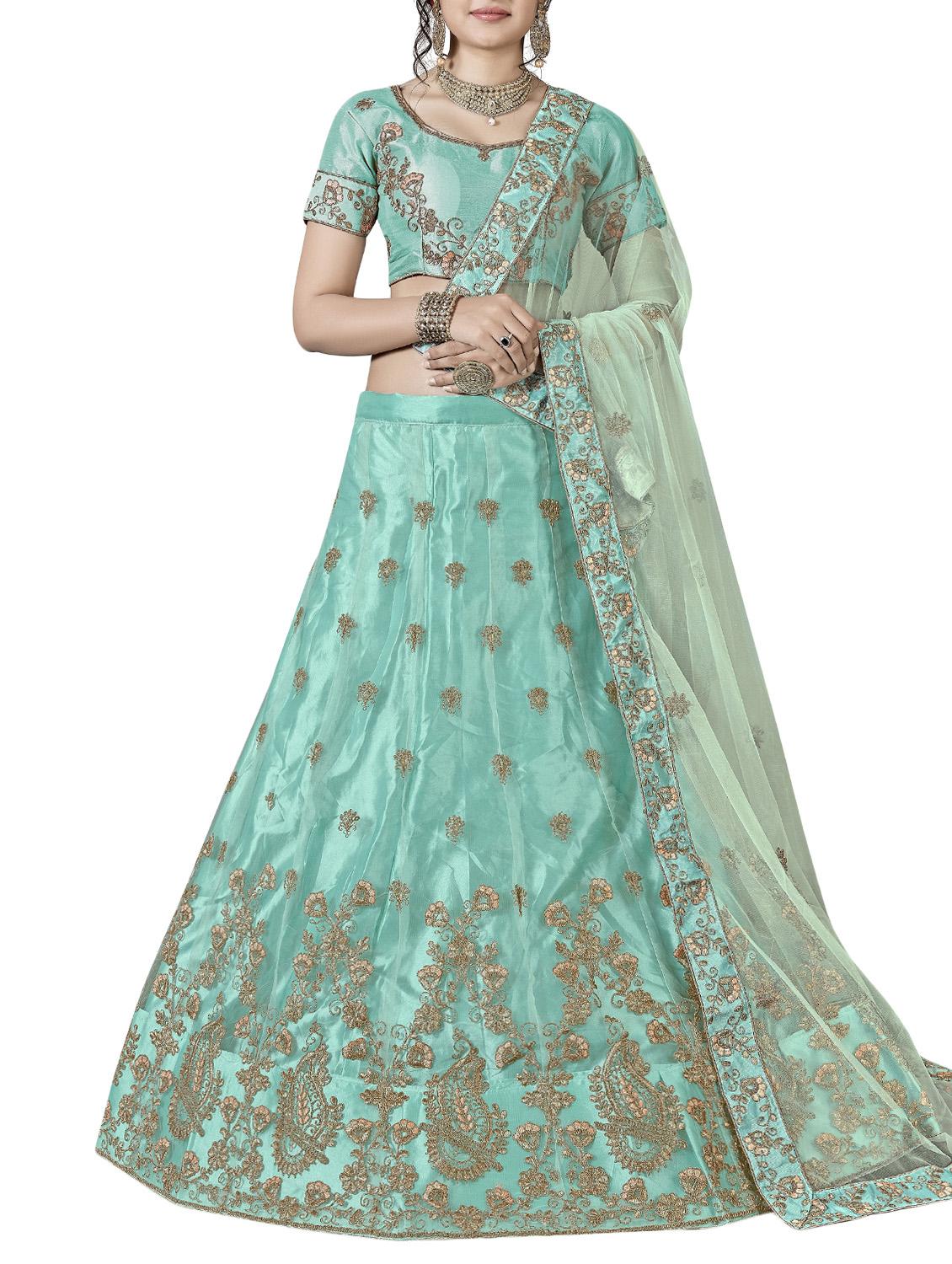 Embroidered a-line lehenga - 16136521 - Zoom Image - 1