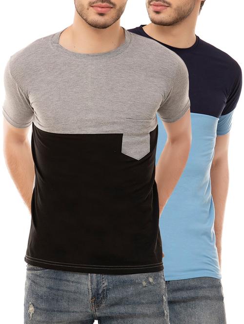 multi colored cotton blend combos t-shirt (set of 2) - 16137171 - Standard Image - 1