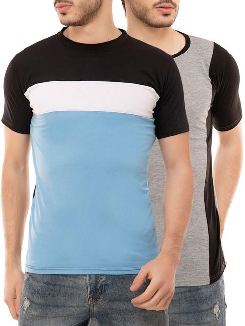multi colored cotton blend combos t-shirt (set of 2) - 16137173 - Standard Image - 1