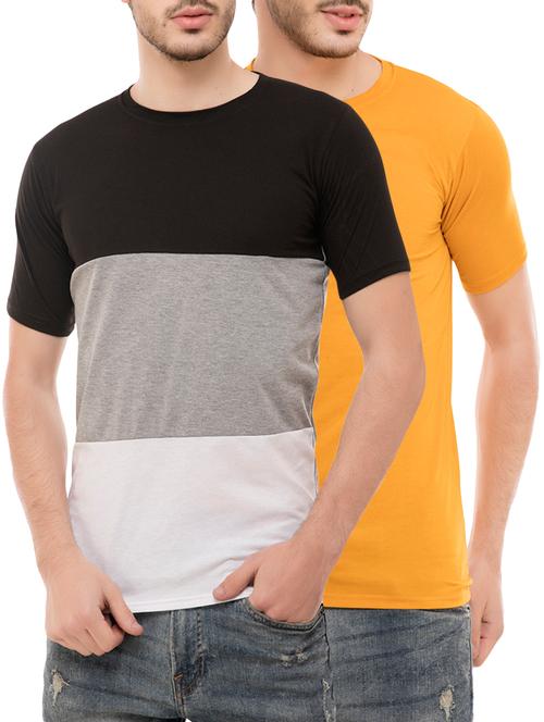 multi colored cotton blend combos t-shirt (set of 2) - 16137190 - Standard Image - 1