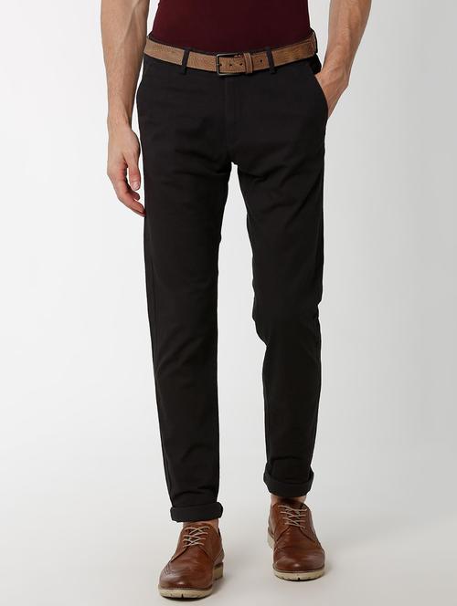 black solid chinos - 16137401 - Standard Image - 1