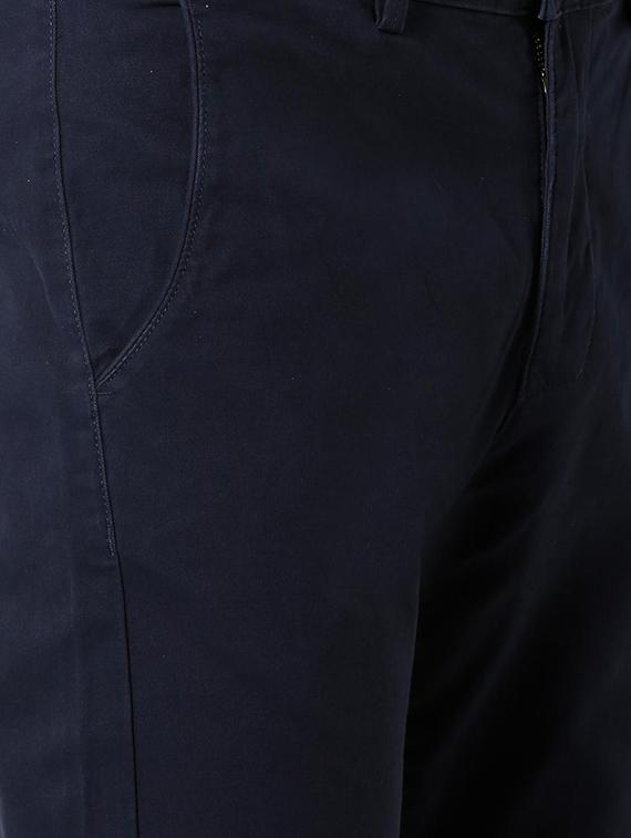 navy blue solid chinos - 16137404 - Zoom Image - 5