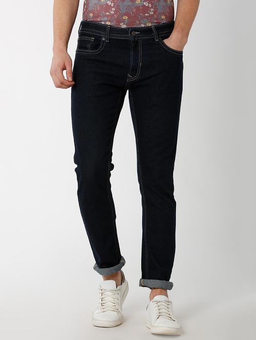 blue cotton plain jeans - 16137420 - Standard Image - 1