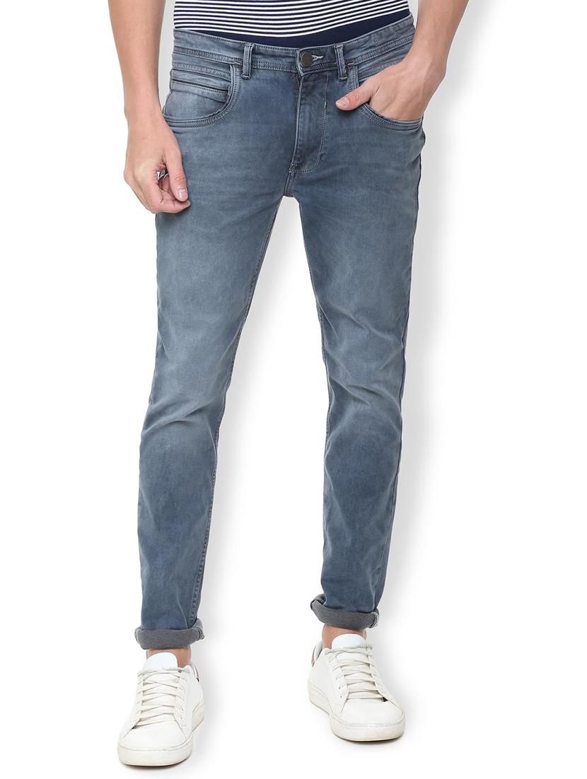 blue cotton blend light washed jeans - 16137421 - Zoom Image - 1