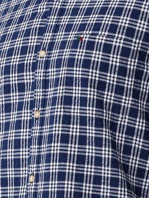 navy blue checkered casual shirt - 16137426 - Standard Image - 5