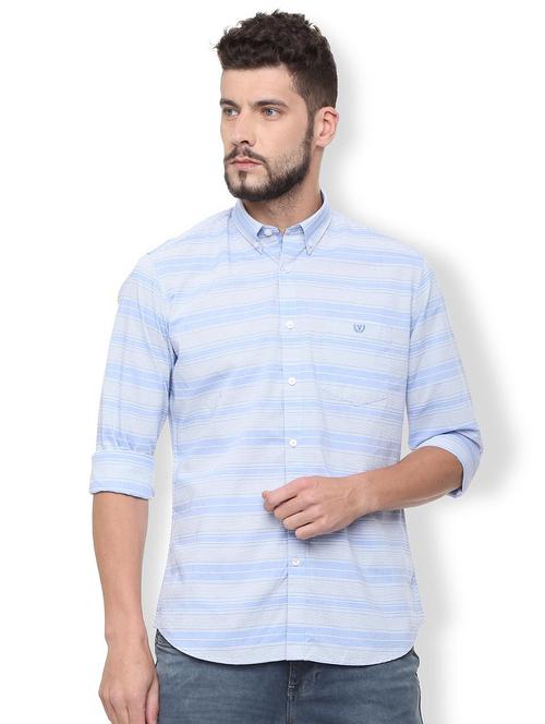 blue striped casual shirt - 16137430 - Standard Image - 1