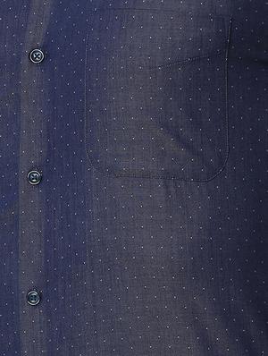 navy blue cotton formal shirt - 16137437 - Standard Image - 5