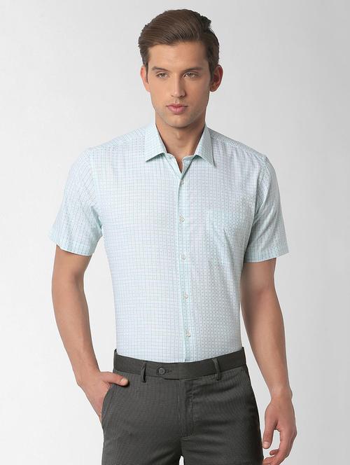 blue checkered formal shirt - 16137440 - Standard Image - 1