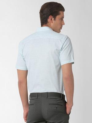 blue checkered formal shirt - 16137440 - Standard Image - 3