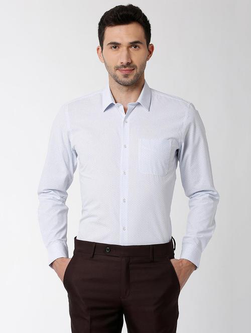 white printed formal shirt - 16137441 - Standard Image - 1
