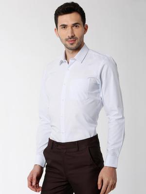 white printed formal shirt - 16137441 - Standard Image - 2