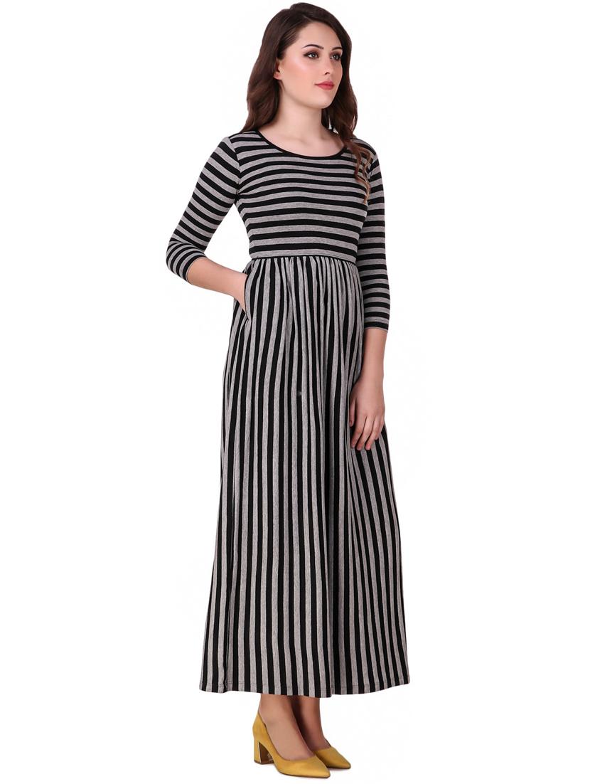 pocket detail striped maxi dress - 16137578 - Zoom Image - 1
