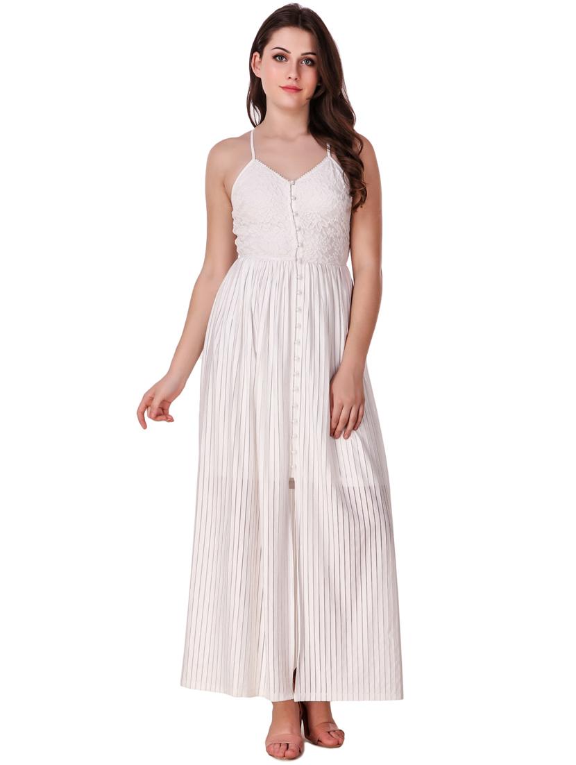 floral lace button up maxi dress - 16137583 - Zoom Image - 1