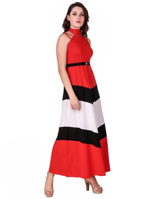 color block belted maxi dress - 16137592 - Standard Image - 2