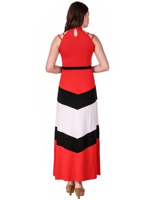 color block belted maxi dress - 16137592 - Standard Image - 3