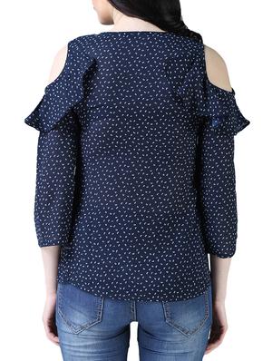 tie up neck ruffle detail top - 16137700 - Standard Image - 2