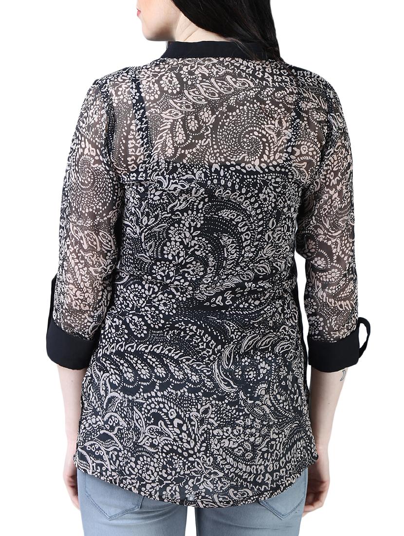 roll up sleeved boho print tunic - 16137828 - Zoom Image - 3
