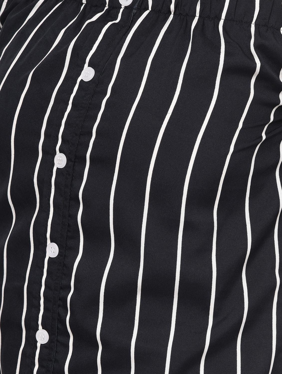 off shoulder button up striped top - 16138248 - Zoom Image - 6