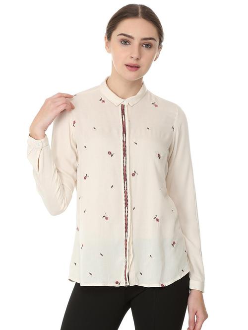 concealed placket ditsy floral shirt - 16138283 - Standard Image - 1