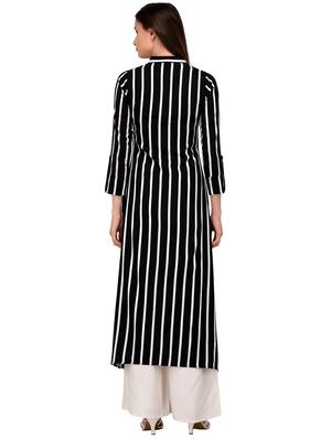 striped a-line kurta - 16138592 - Standard Image - 3