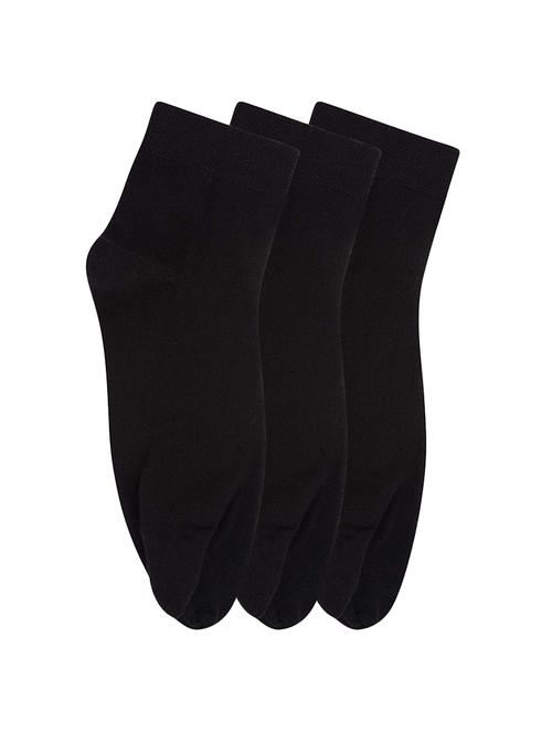set of 3 black cotton ankle length sock - 16138602 - Standard Image - 1