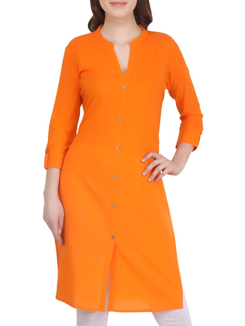 Solid straight kurta - 16138623 - Zoom Image - 1