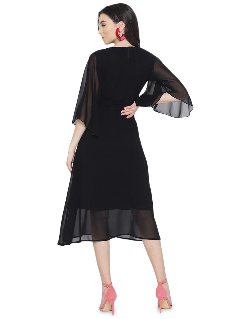 flared sleeved a-line dress - 16138765 - Zoom Image - 3