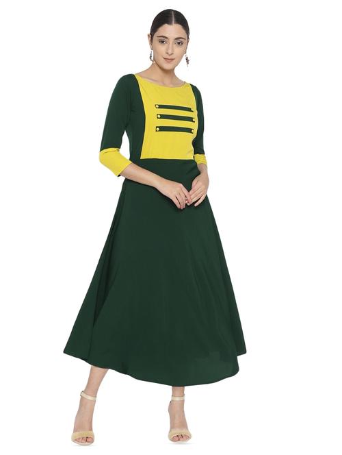 color block flared dress - 16138772 - Standard Image - 1