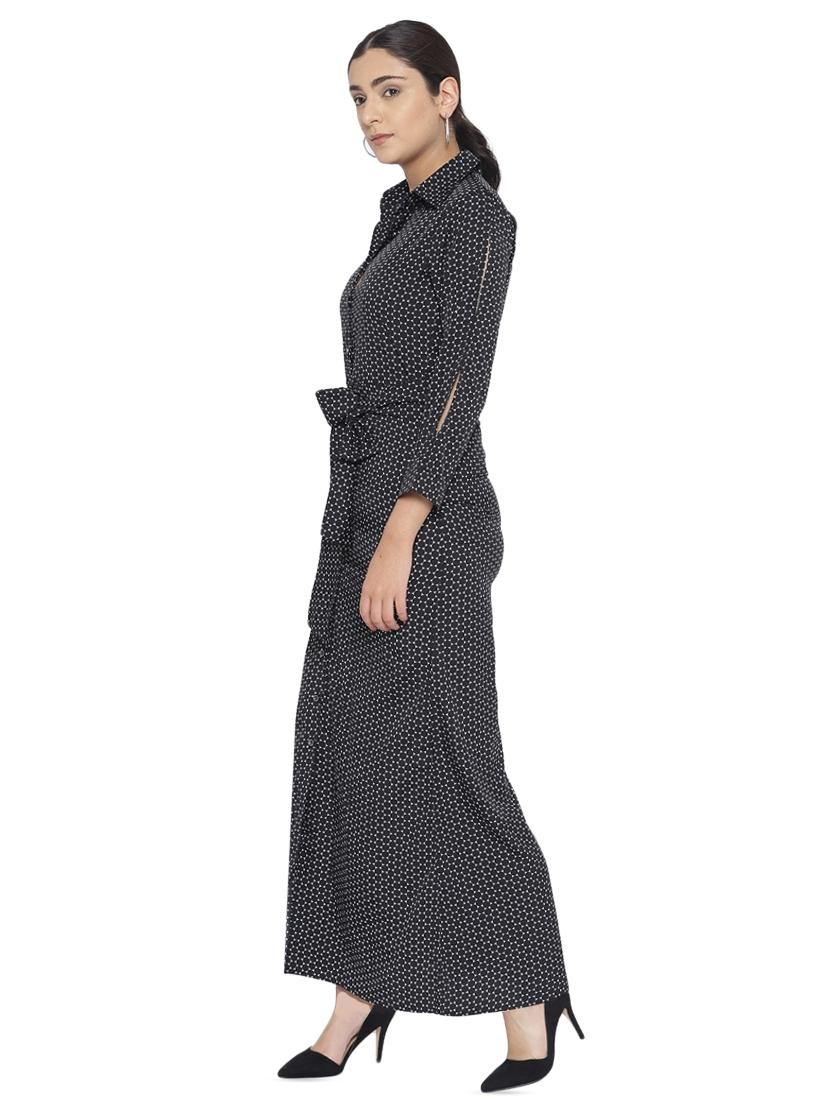 slit sleeved tie knot maxi dress - 16138778 - Zoom Image - 2