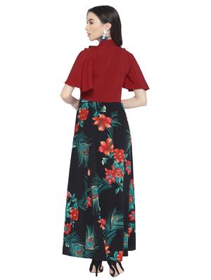 ruffle trim tropical maxi dress - 16138780 - Standard Image - 3