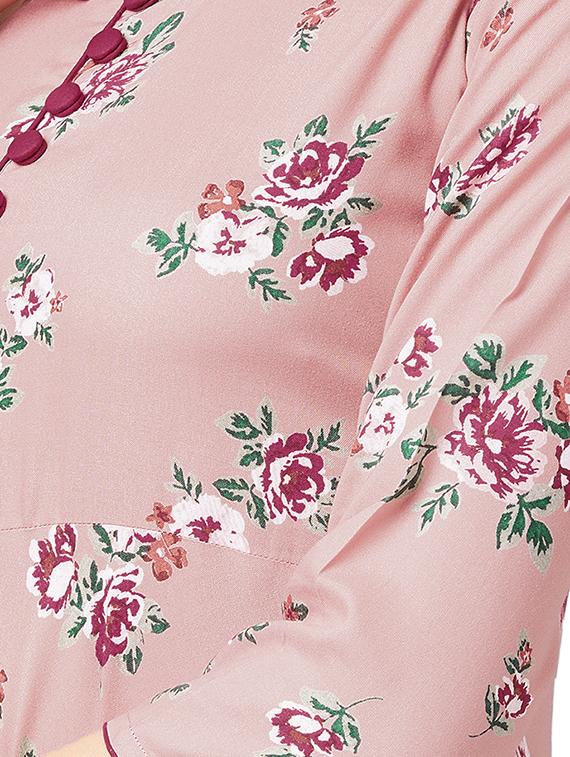 floral print flared kurta - 16138840 - Zoom Image - 4