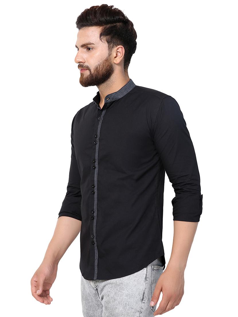 black solid casual shirt - 16138892 - Zoom Image - 2