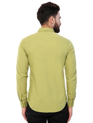 green solid casual shirt - 16138900 - Standard Image - 3