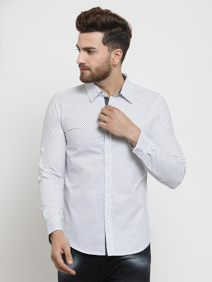 white printed casual shirt - 16138901 - Zoom Image - 1