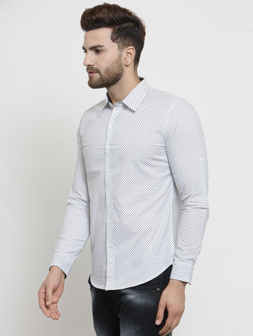 white printed casual shirt - 16138901 - Zoom Image - 2