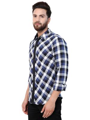 blue checkered casual shirt - 16138907 - Standard Image - 2