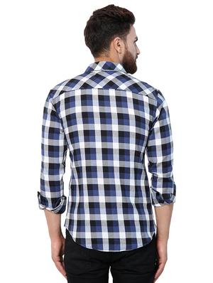 blue checkered casual shirt - 16138907 - Standard Image - 3