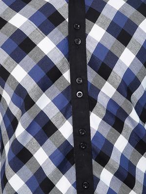 blue checkered casual shirt - 16138907 - Standard Image - 4