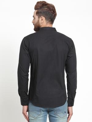 black solid casual shirt - 16138917 - Standard Image - 3