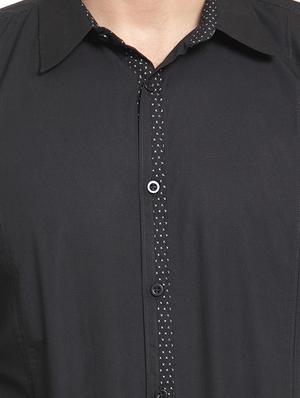black solid casual shirt - 16138917 - Standard Image - 4