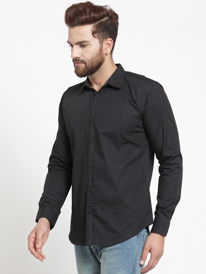 black solid casual shirt - 16138917 - Zoom Image - 2