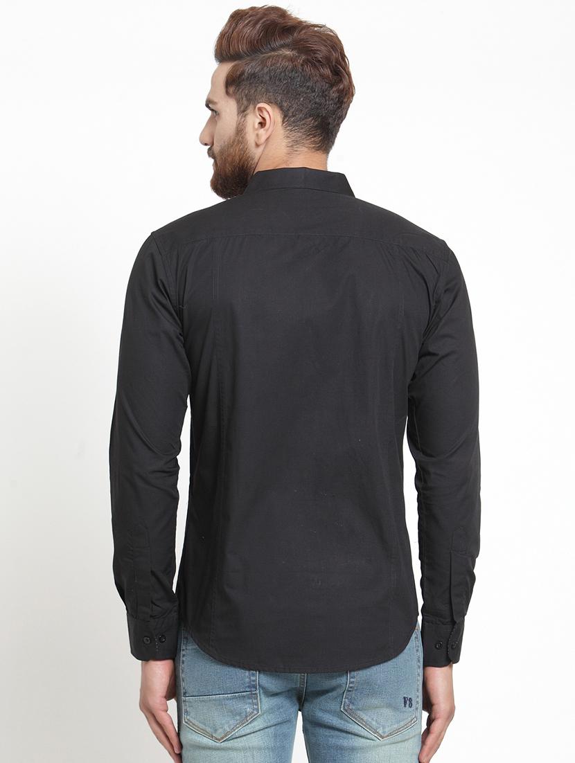 black solid casual shirt - 16138917 - Zoom Image - 3
