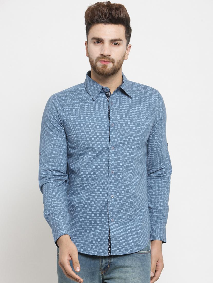 blue printed casual shirt - 16138922 - Zoom Image - 1