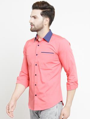 pink solid casual shirt - 16138941 - Standard Image - 2