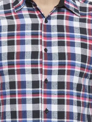 multi colored checkered casual shirt - 16138946 - Standard Image - 4