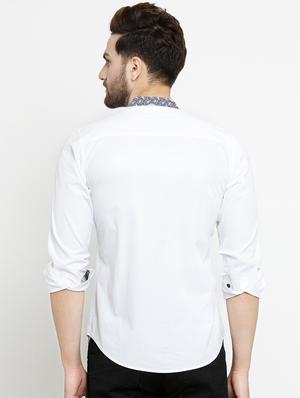 white solid casual shirt - 16138951 - Standard Image - 3