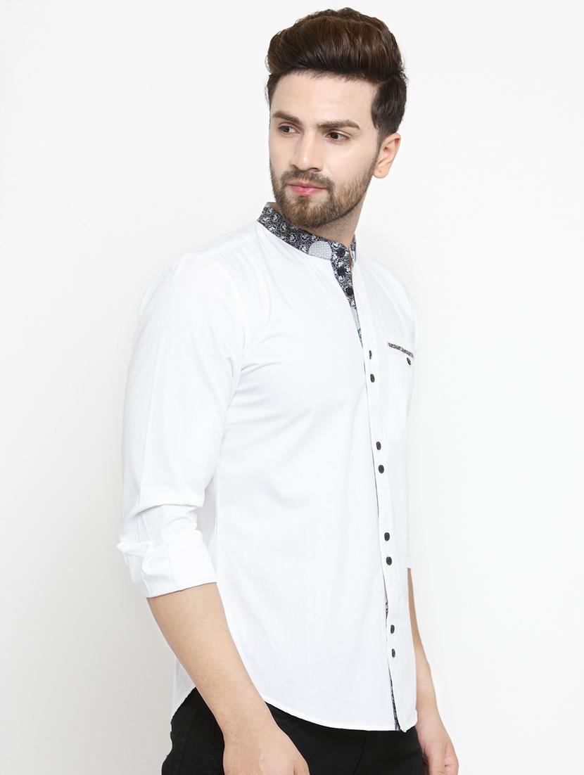 white solid casual shirt - 16138951 - Zoom Image - 2