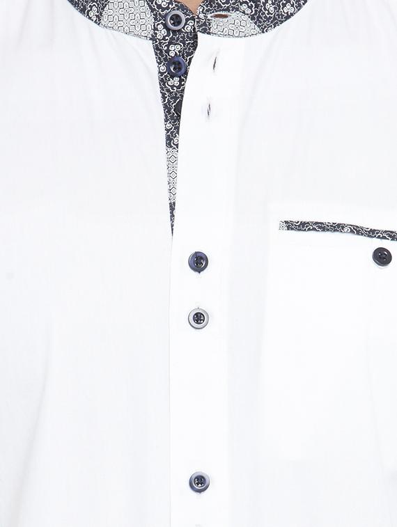 white solid casual shirt - 16138951 - Zoom Image - 4