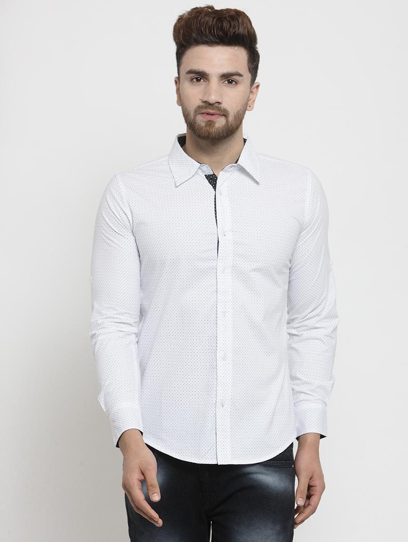 white printed casual shirt - 16138952 - Zoom Image - 1