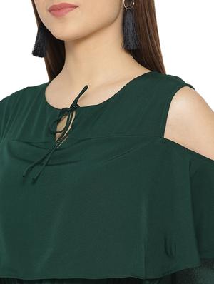 cold shoulder overlay jumpsuit - 16139104 - Standard Image - 4